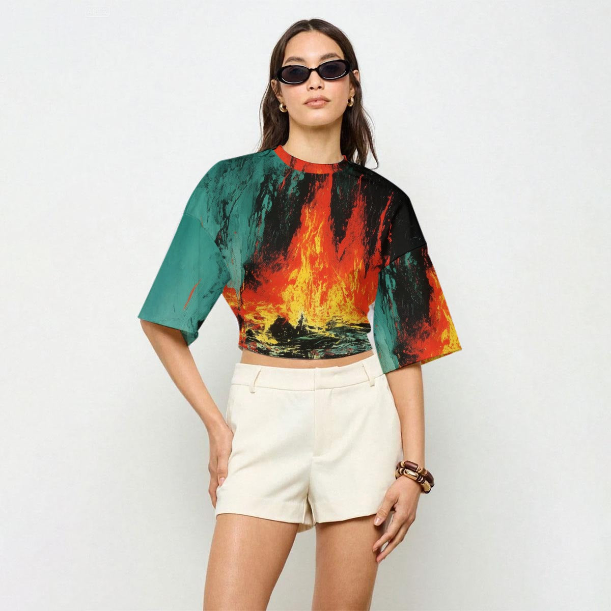 All-Over PrintWomen’s Casual Crop Top