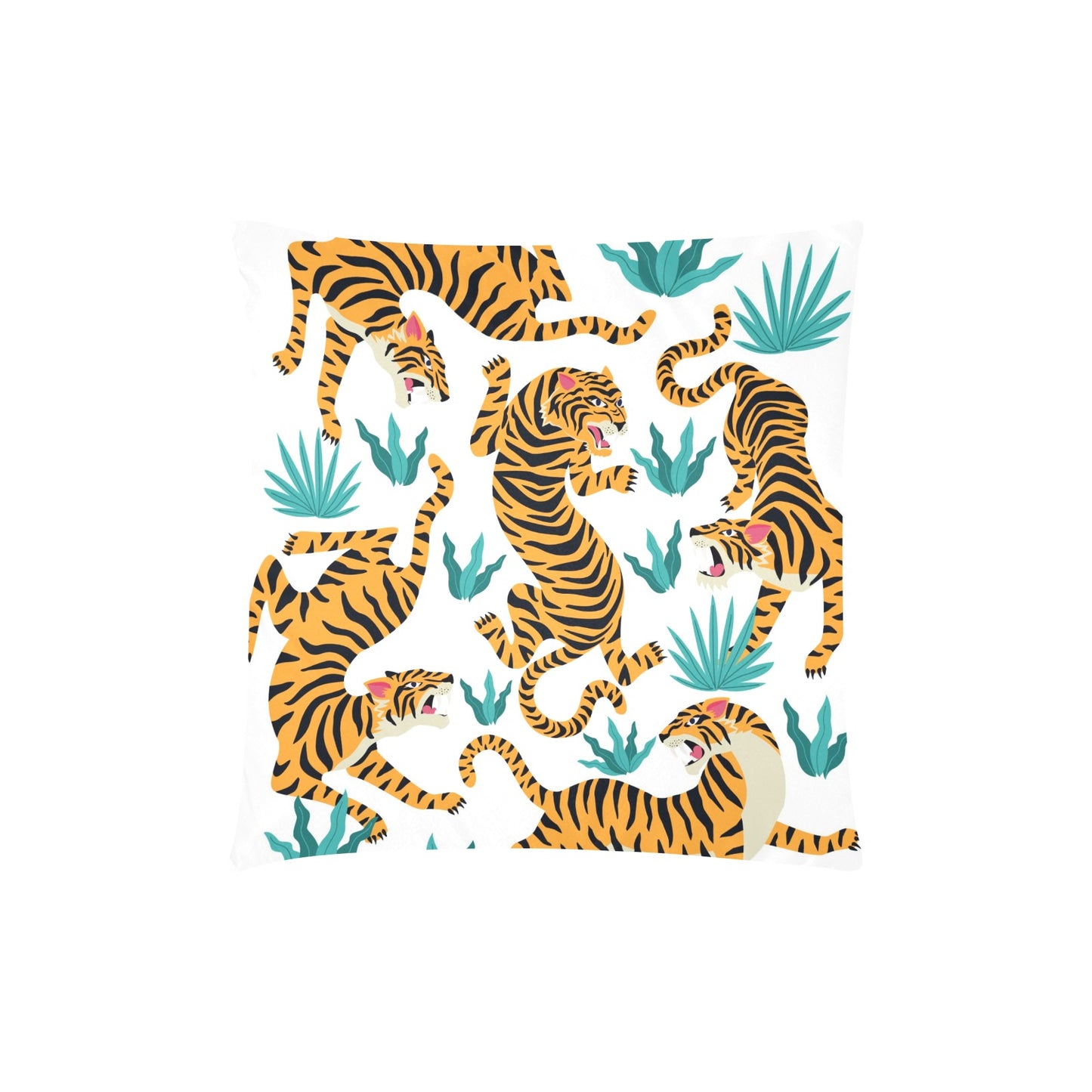 Tigre wildlife Custom Zippered Pillow Cases 18"x18" (Two Sides)