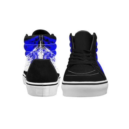 blue Women's High Top Canvas Shoes (Model E001-1)