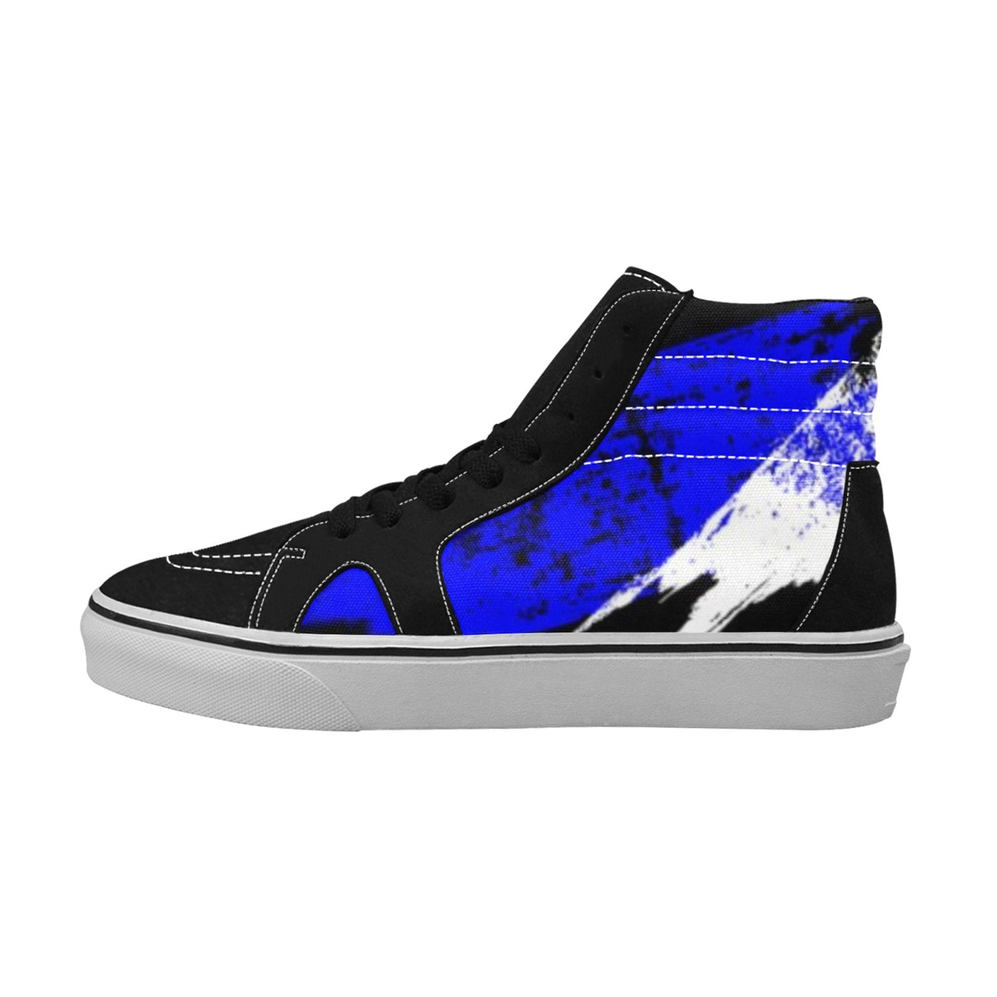 blue Women's High Top Canvas Shoes (Model E001-1)