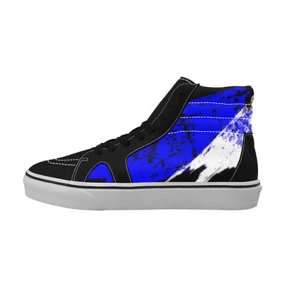 blue Women's High Top Canvas Shoes (Model E001-1)