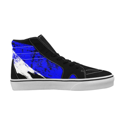 blue Women's High Top Canvas Shoes (Model E001-1)
