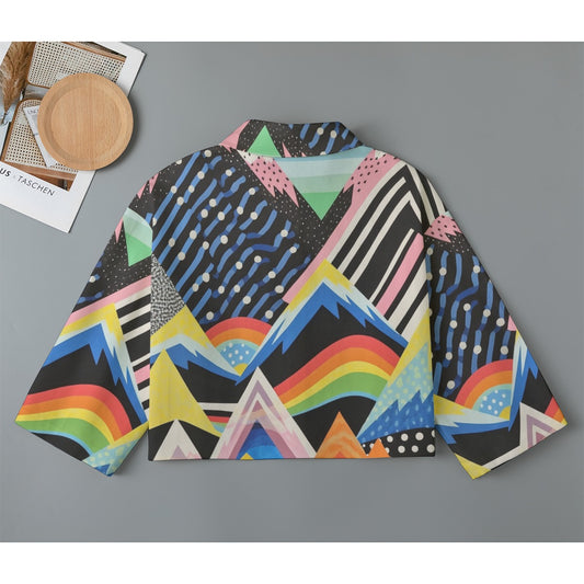 All-Over Print Women's Cropped Jacket | 245GSM Cotton