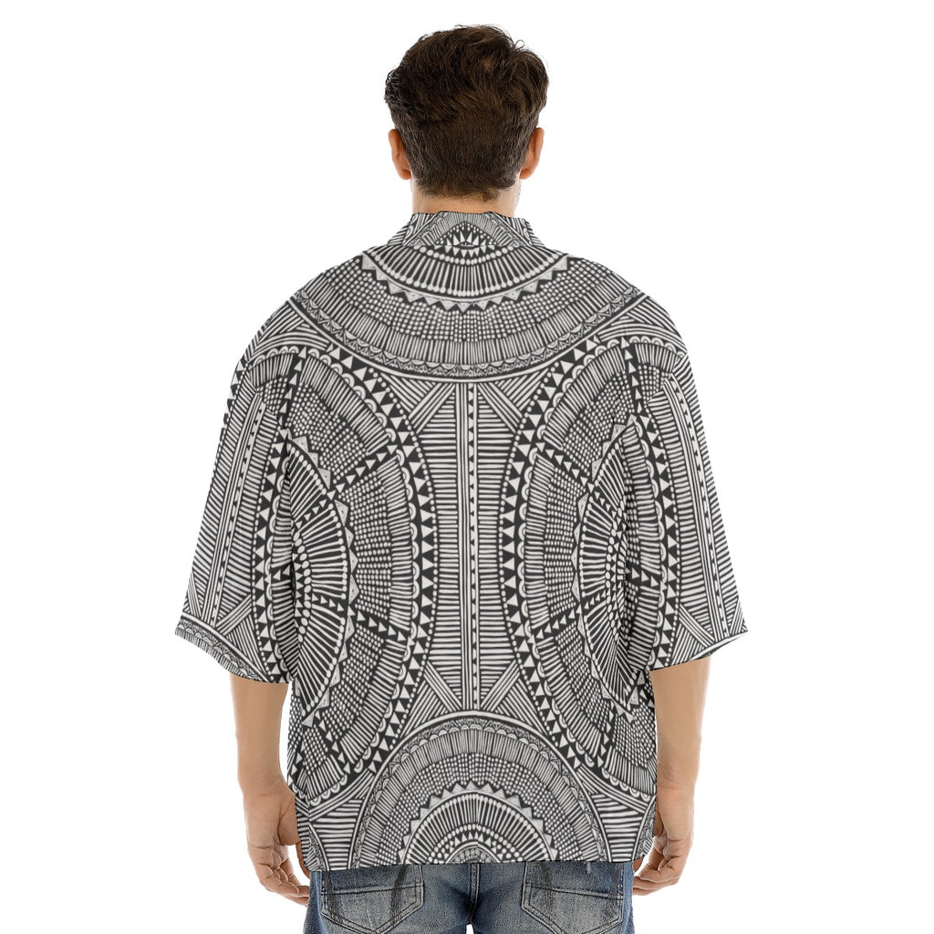 All-Over Print Men's Drop-shoulder Short Coat