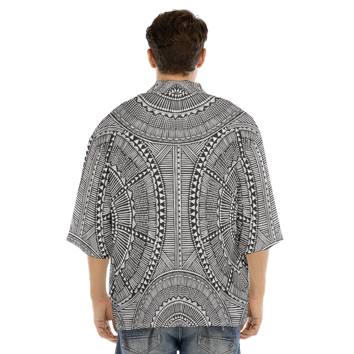 All-Over Print Men's Drop-shoulder Short Coat