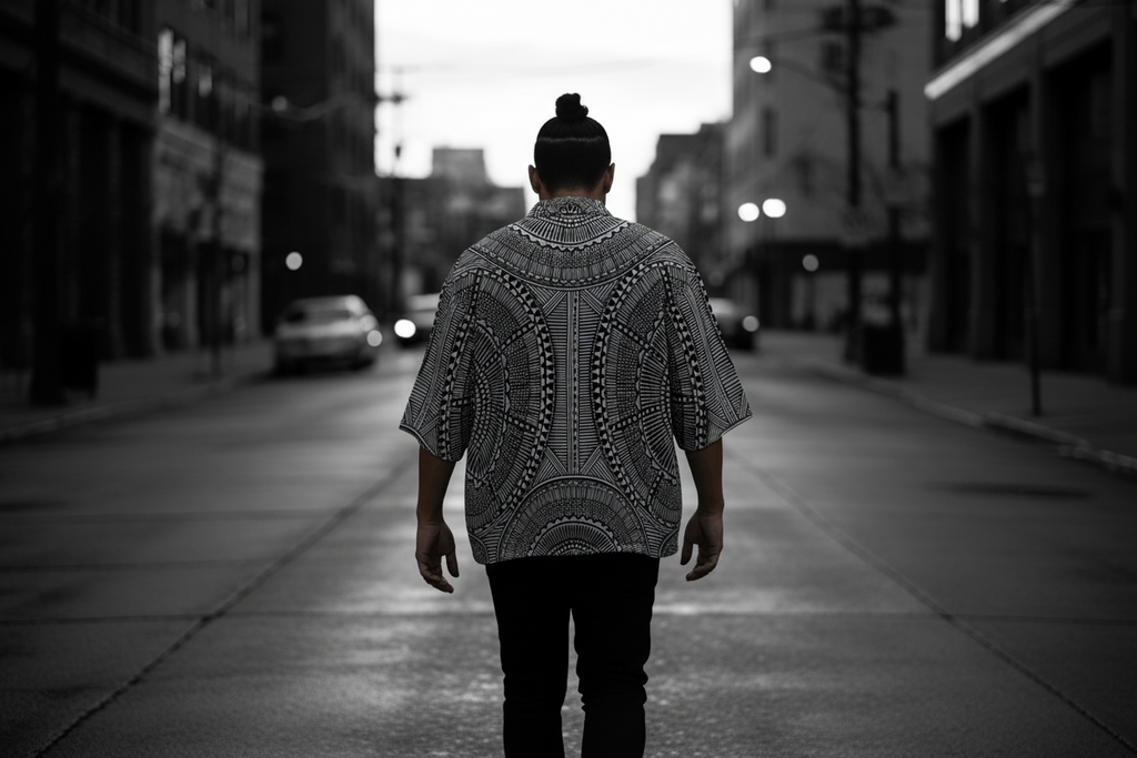 All-Over Print Men's Drop-shoulder Short Coat