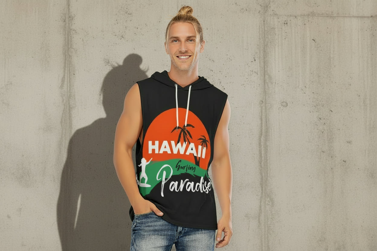 All-Over Print Men’s Sleeveless Pullover Hoodie