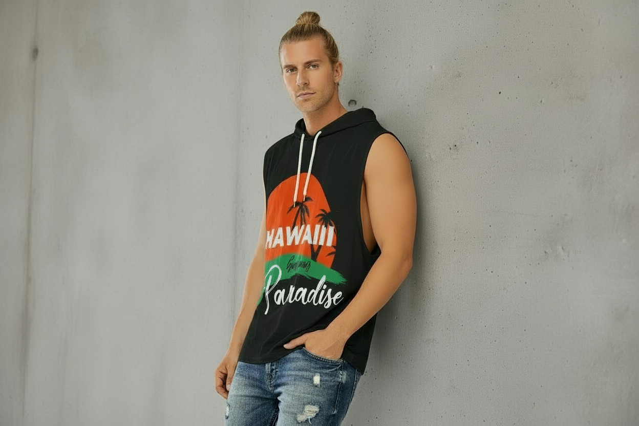 All-Over Print Men’s Sleeveless Pullover Hoodie