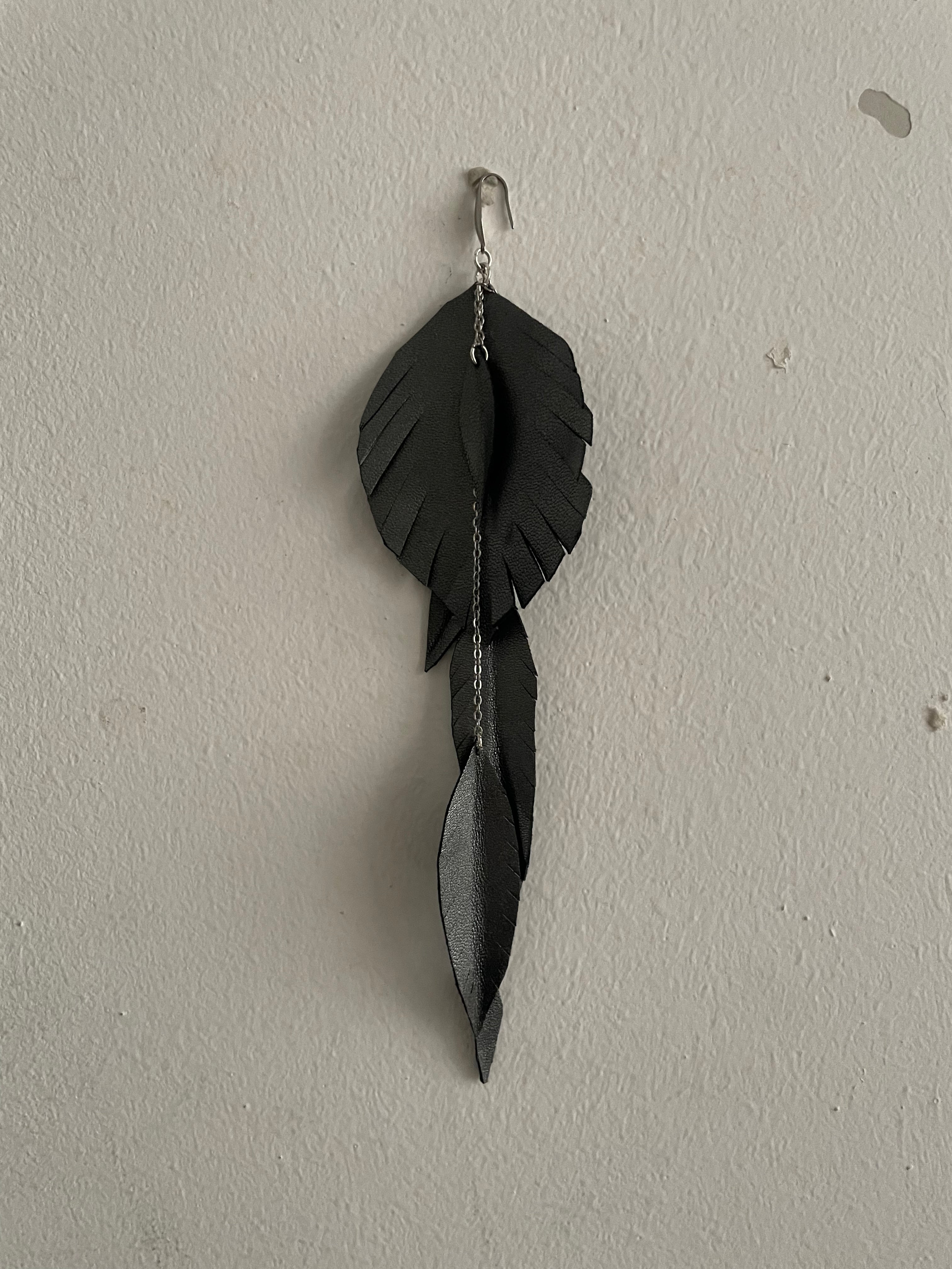 Leather earring