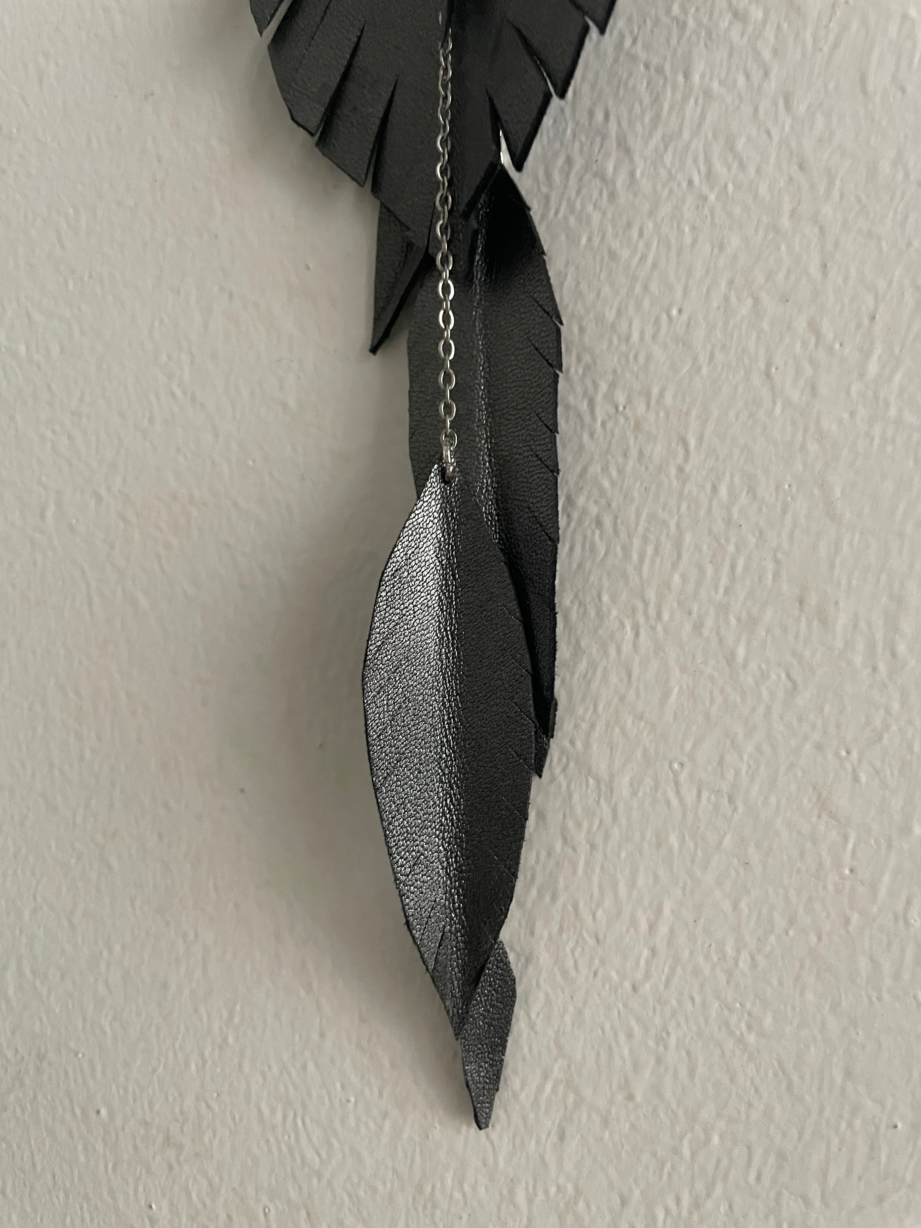 Leather earring