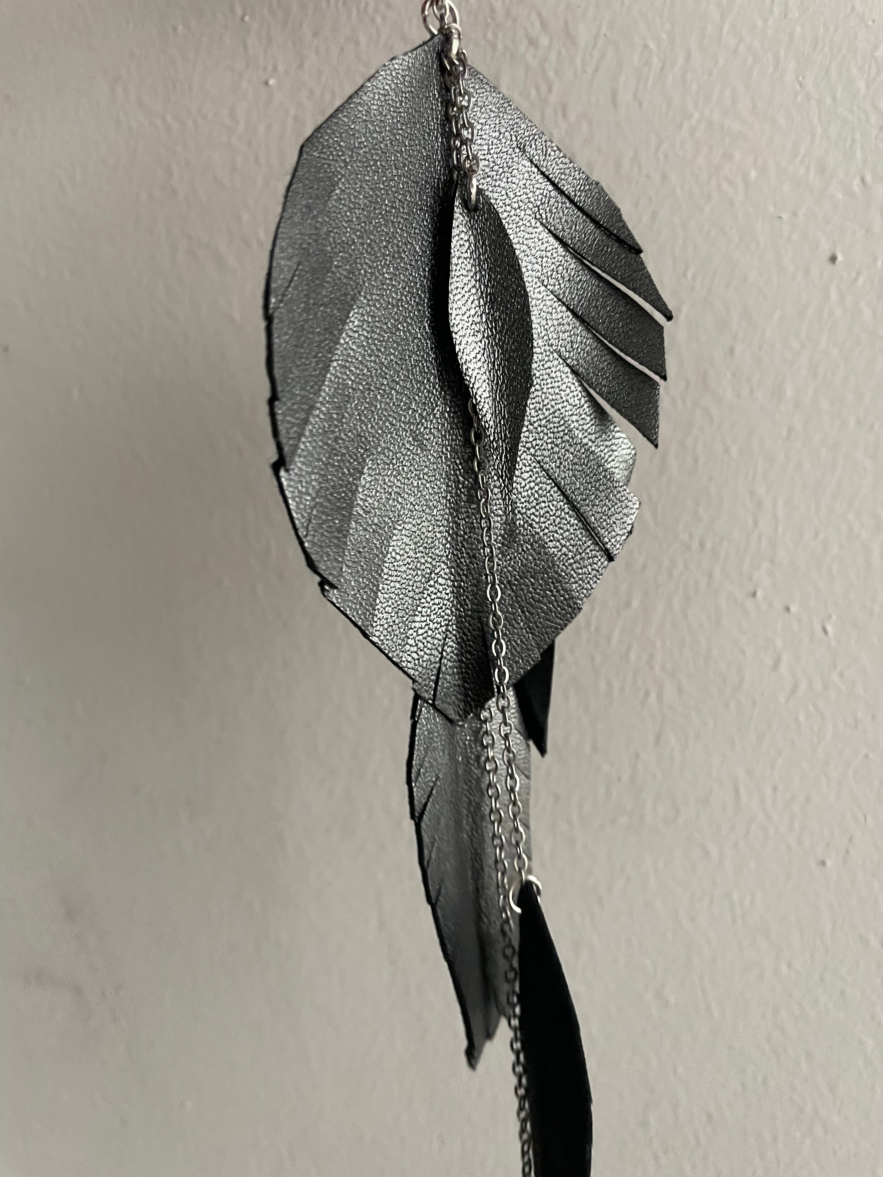 Leather earring