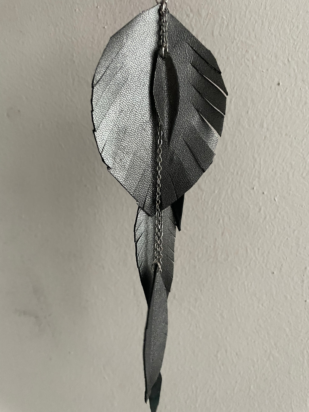 Leather earring