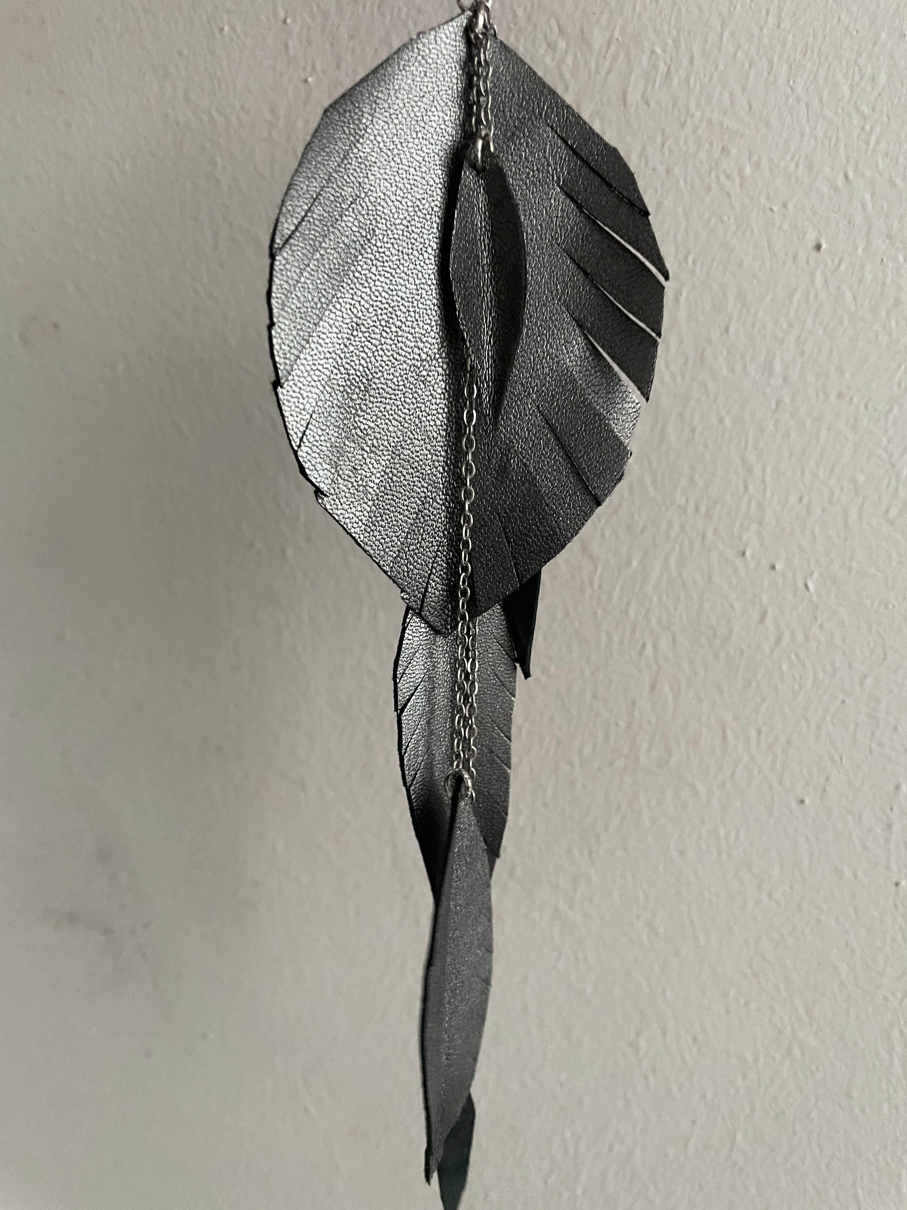 Leather earring